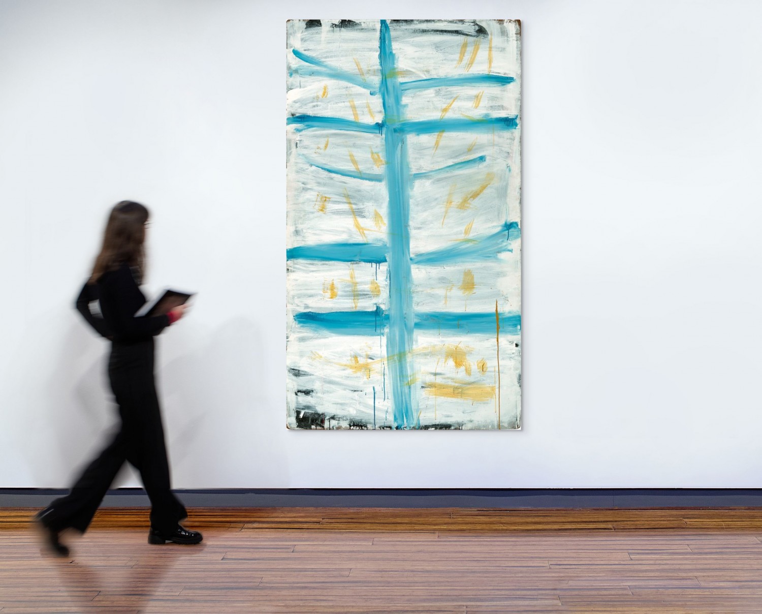 BLUE VERTICAL ON WHITE AND YELLOW