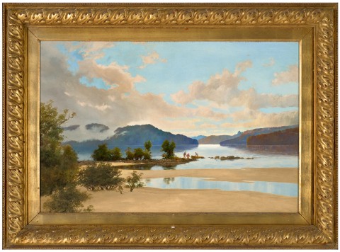 CYNTHIA BAY, LAKE ST. CLAIR WITH MT. IDA IN DISTANCE, TASMANIA
