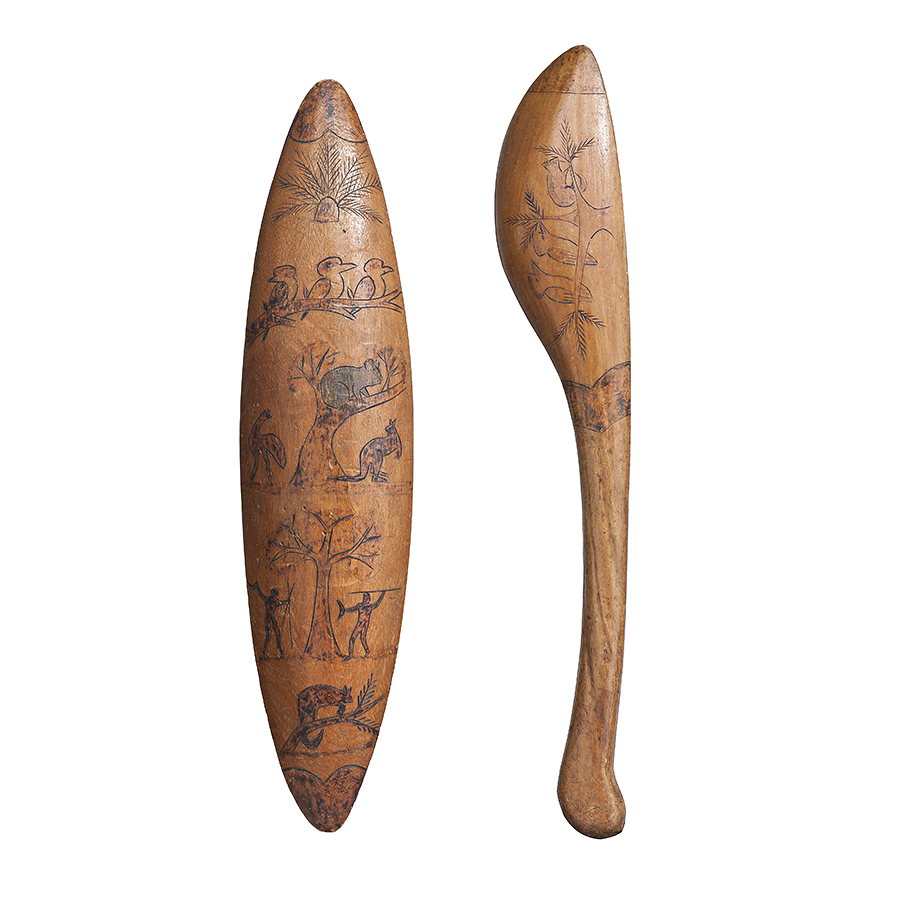 A SHIELD AND CLUB, SOUTH AUSTRALIA