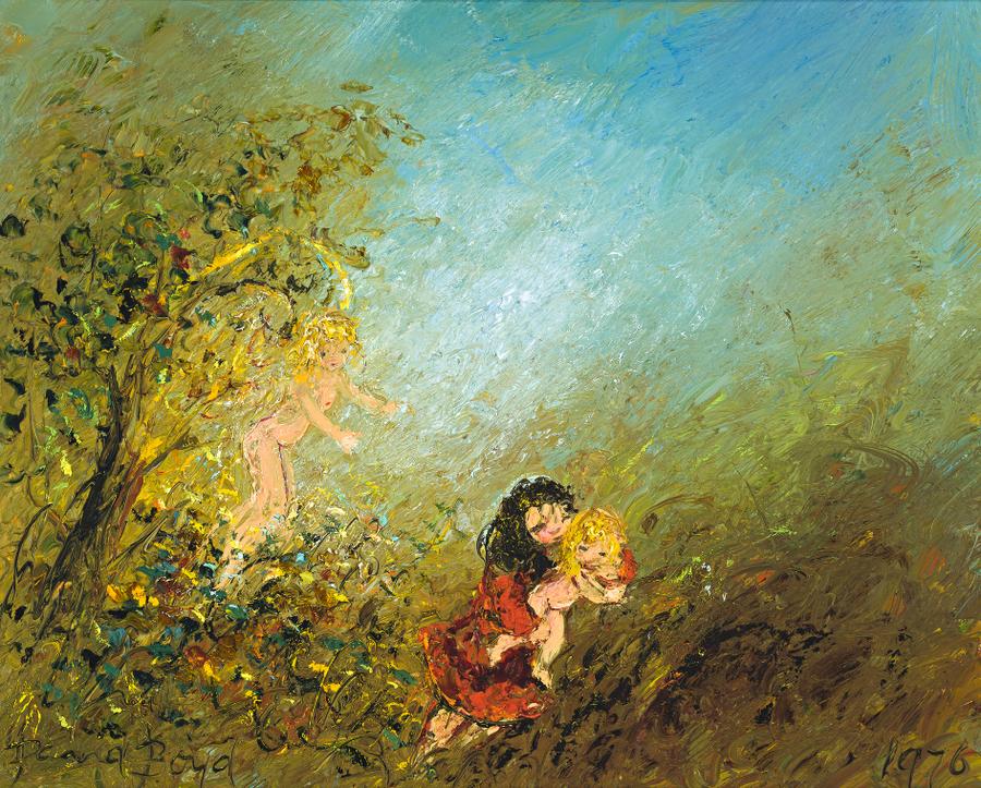 YOUNG MOTHER DEPARTING FROM THE GARDEN OF INNOCENCE