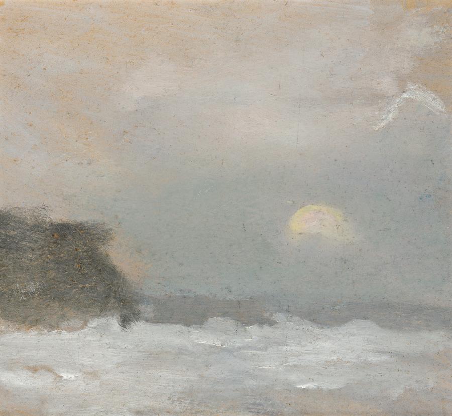 MOONRISE, BEAUMARIS (VERSO SUNSET AND TREES)