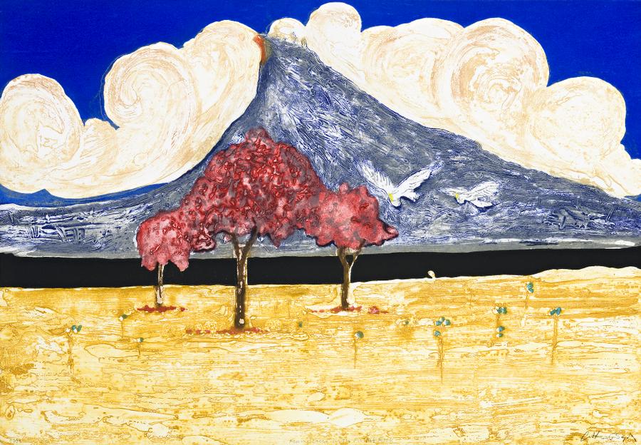 FLAME TREES WITH PULPIT ROCK