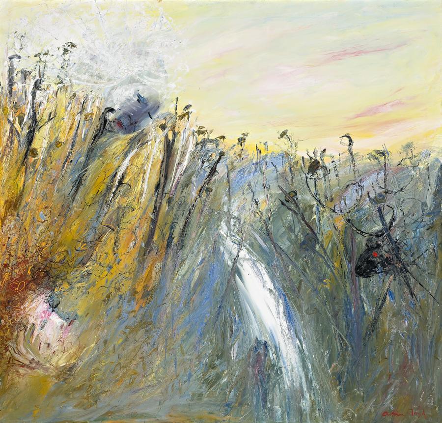 LANDSCAPE WITH BRIDE, RAM AND WATERFALL