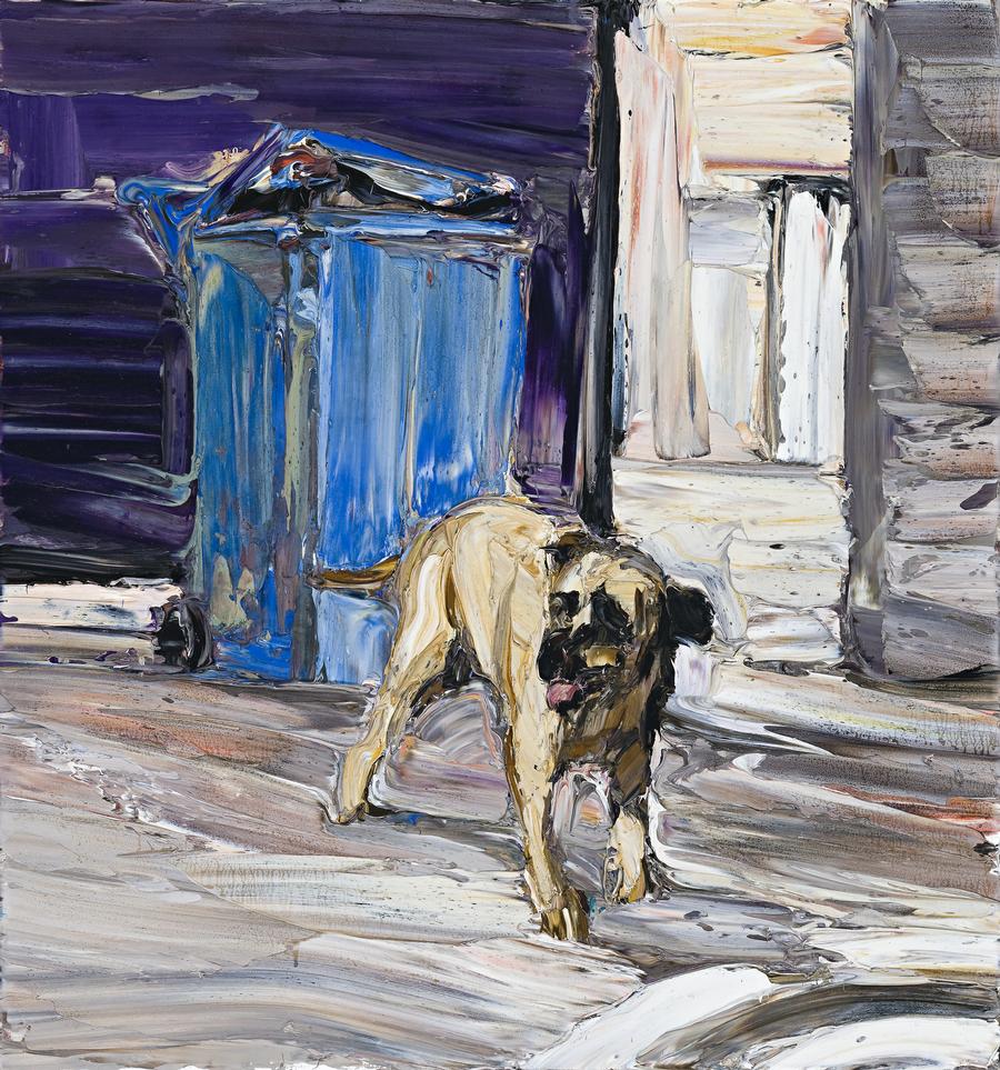 DOG AND WHEELIE BIN