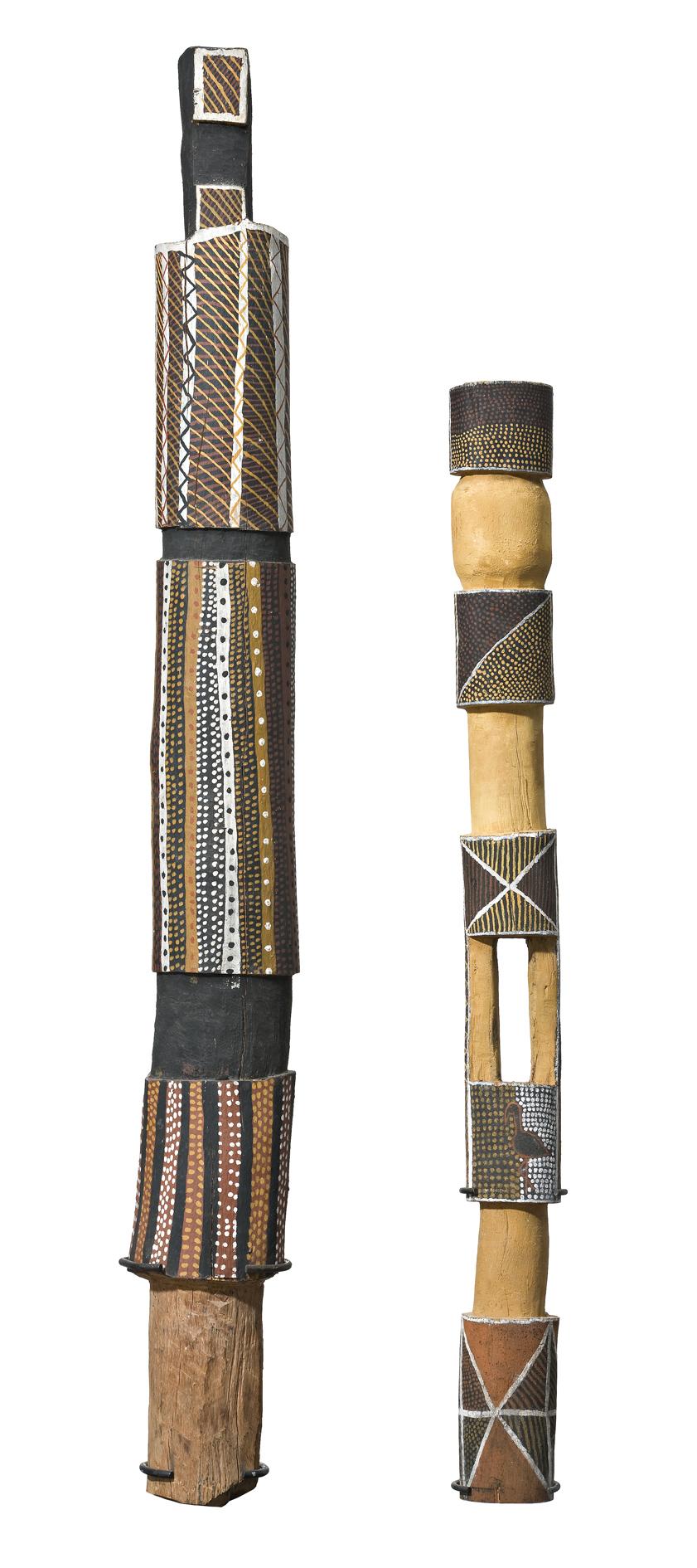 A PAIR OF PUKUMANI POLES
