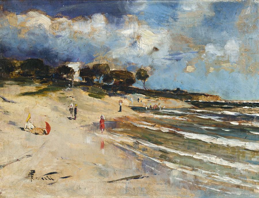 BEACH SCENE, BLACK ROCK