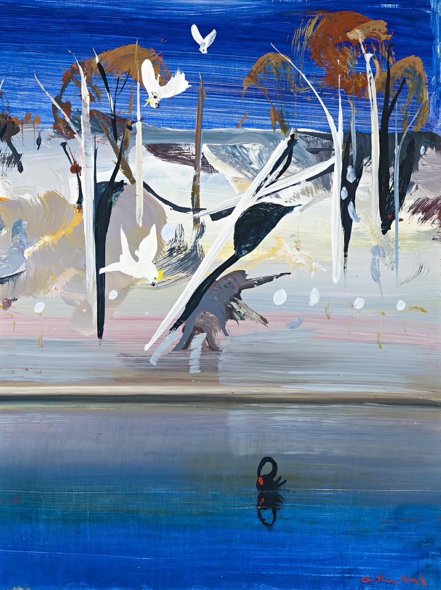 INDIGO BLUE AND GREY LANDSCAPE
