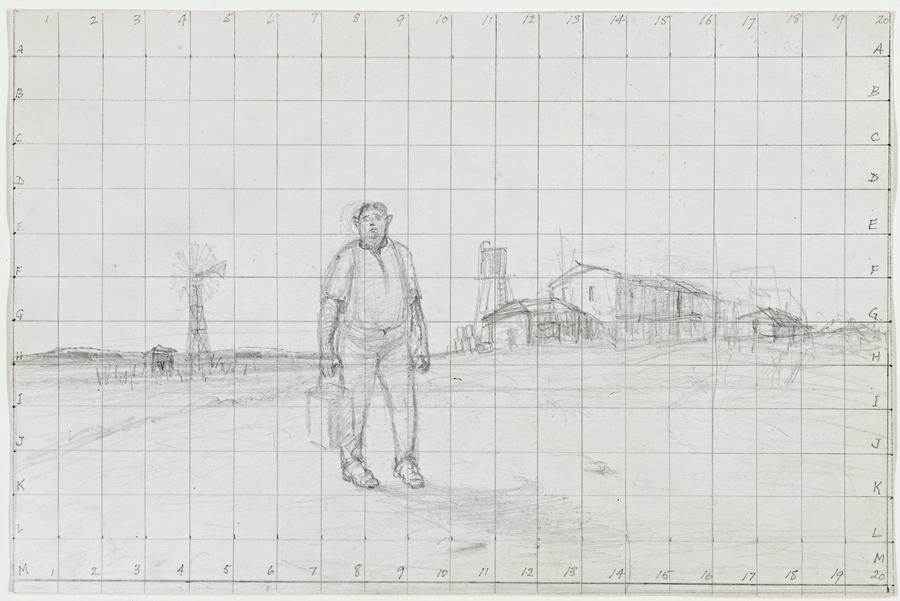 STUDY FOR CARETAKER AND HIS DAUGHTER, WHIPPLE CREEK BORE
