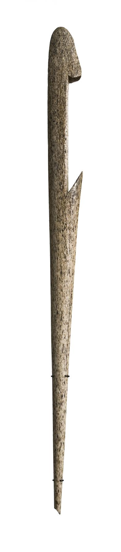 A WHALE BONE HARPOON