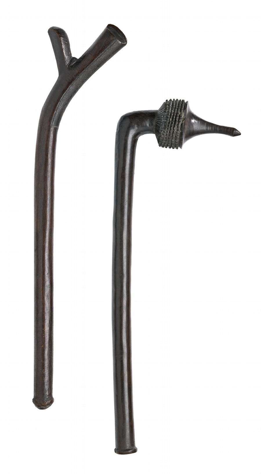 A PAIR OF FIJIAN FIGHTING CLUBS