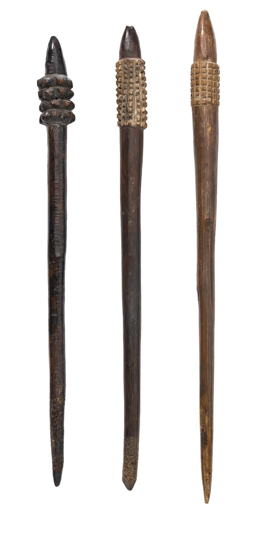A GROUP OF THREE PINEAPPLE CLUBS