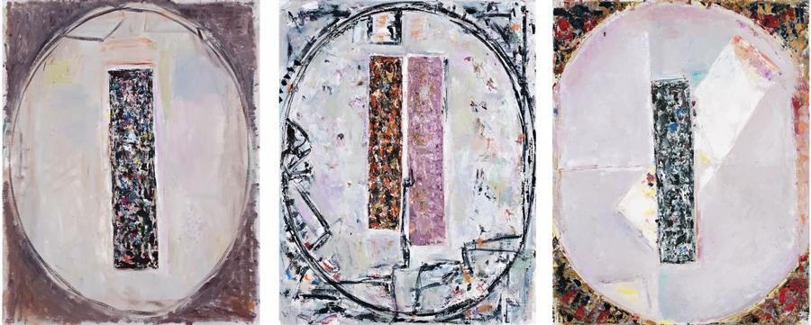 STUDY FOR OVAL PAINTING, TRIPTYCH