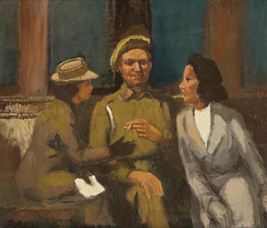 SOLDIER AND TWO WOMEN