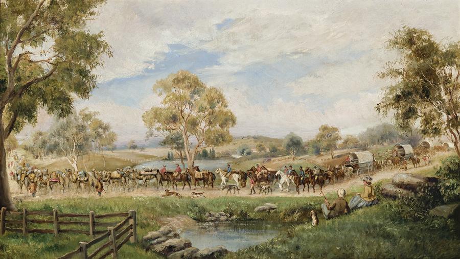 THE BURKE AND WILLS EXPEDITION. 1860. AT BARNEDOWN ON THE CAMPASPE