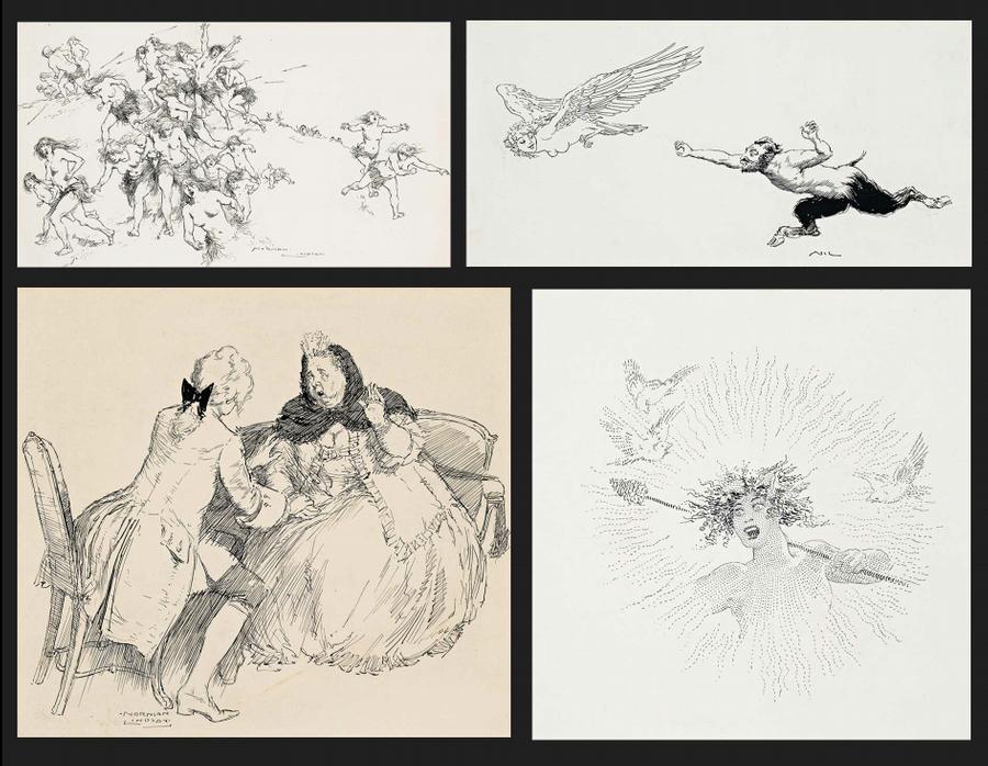 GROUP OF FOUR DRAWINGS