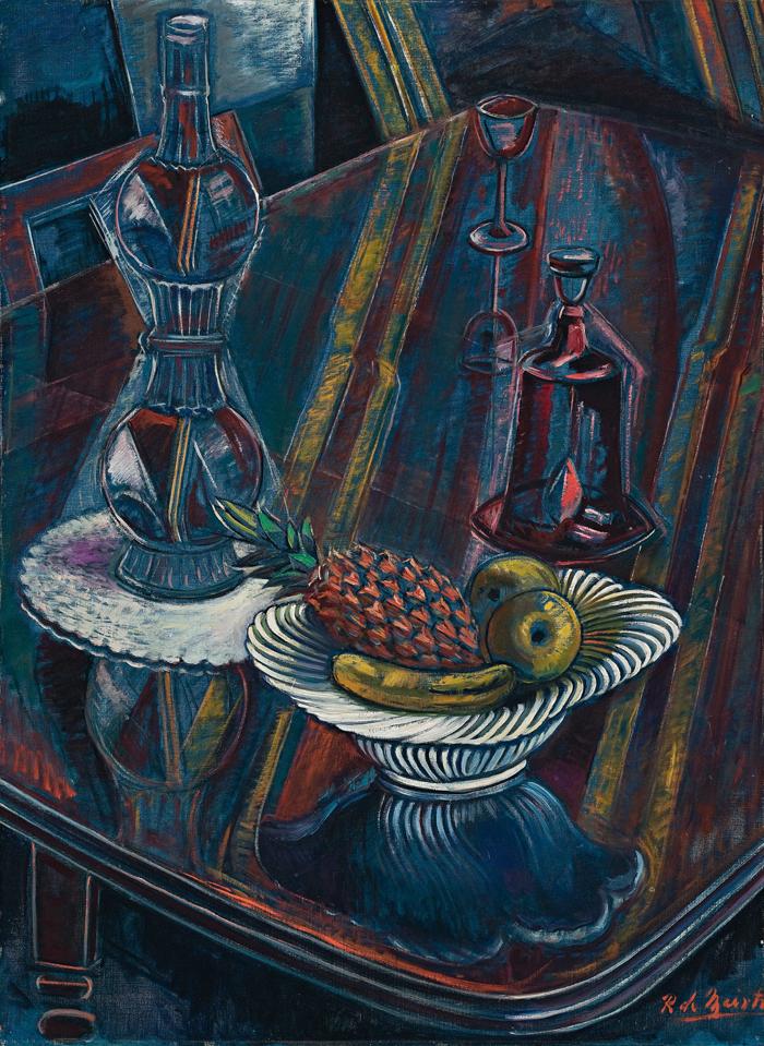 STILL LIFE WITH BOTTLE AND FRUIT