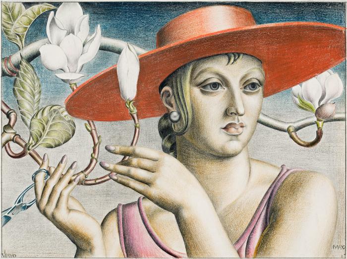 WOMAN AND MAGNOLIA