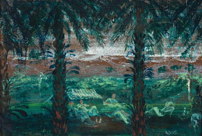 UNDER THE PALM TREES, MT HAGEN, NEW GUINEA