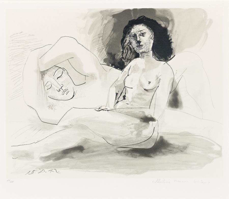 RECLINING MAN WITH SEATED WOMAN