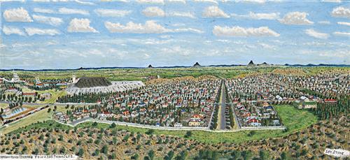 RAILWAY TOWN LOOKING TOWARDS THE PINNACLES