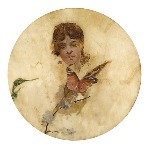 HEAD STUDY AND BUTTERFLY