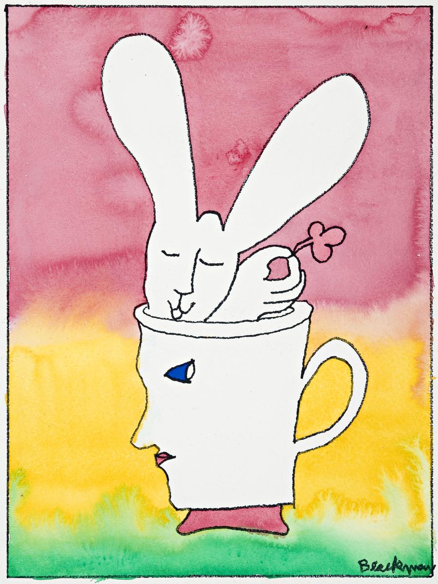 WHITE RABBIT IN A TEACUP