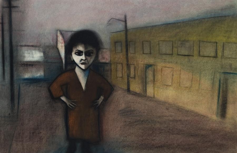 WOMAN WALKING THE STREET