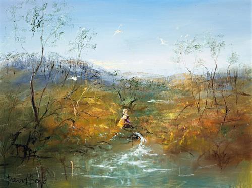 CHILDREN PLAYING BY A RIVER