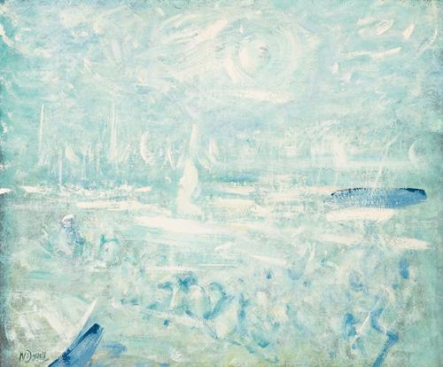 BOATS IN A LANDSCAPE (SCENE AT WANGI-BOATS AND HIGH WIND)