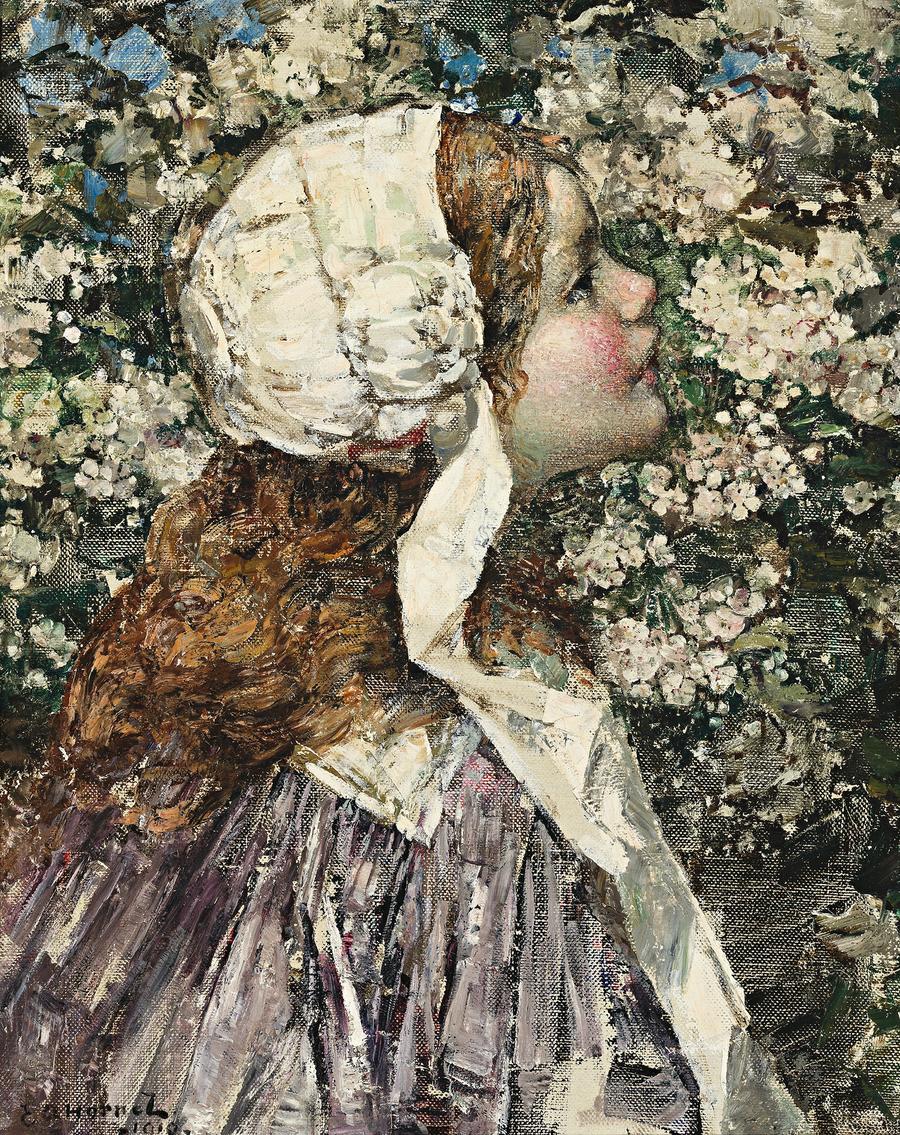 GIRL IN SPRING BLOSSOMS