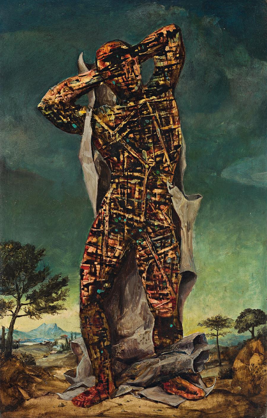 MAN IN CLASSICAL LANDSCAPE