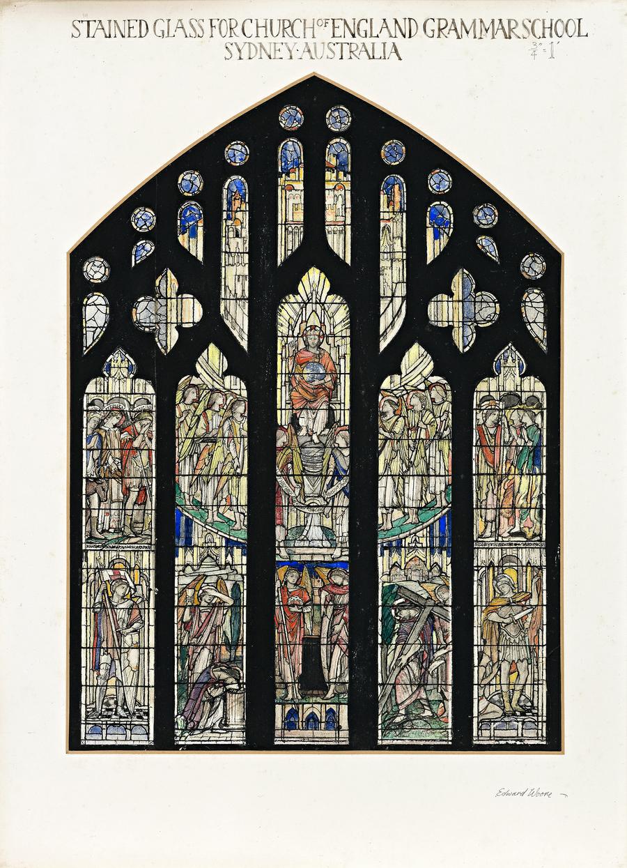 CARTOON FOR THE MEMORIAL STAINED GLASS WINDOW, SCEGS CHAPEL, SHORE