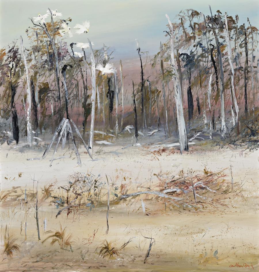 COCKATOOS IN WIMMERA LANDSCAPE