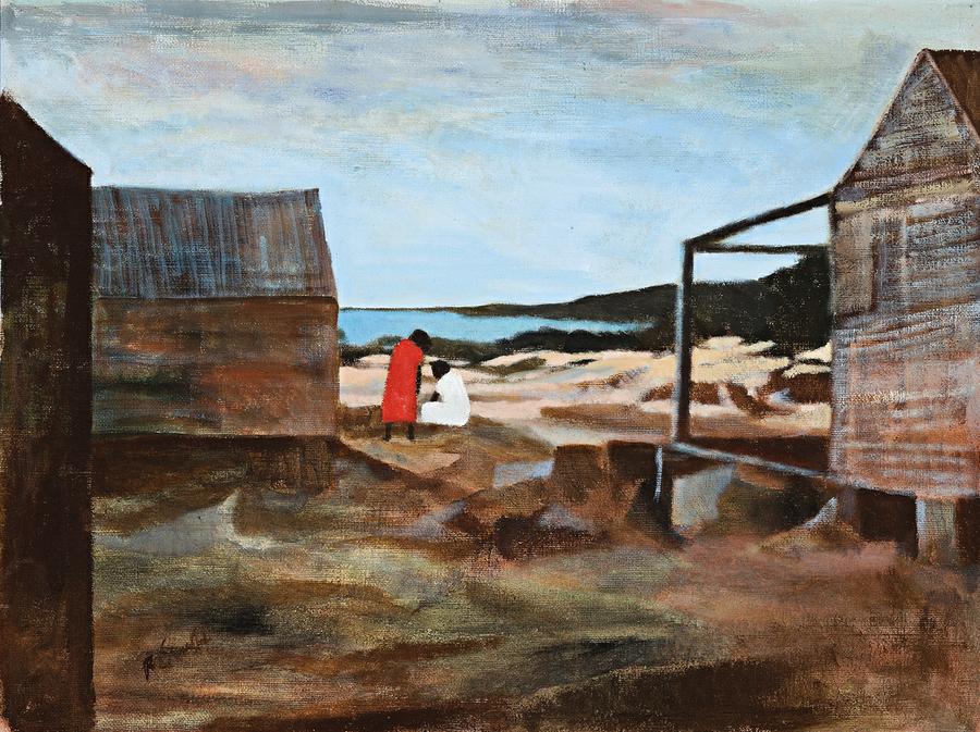 OUTSIDE THE HUTS, THURSDAY ISLAND
