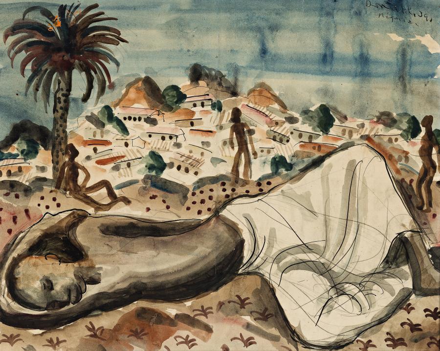RECLINING NATIVE BOY, NIGERIA