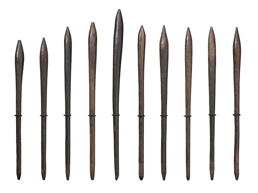 GROUP OF TEN THROWING CLUBS