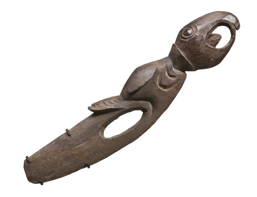 CARVED SPEARTHROWER ORNAMENT