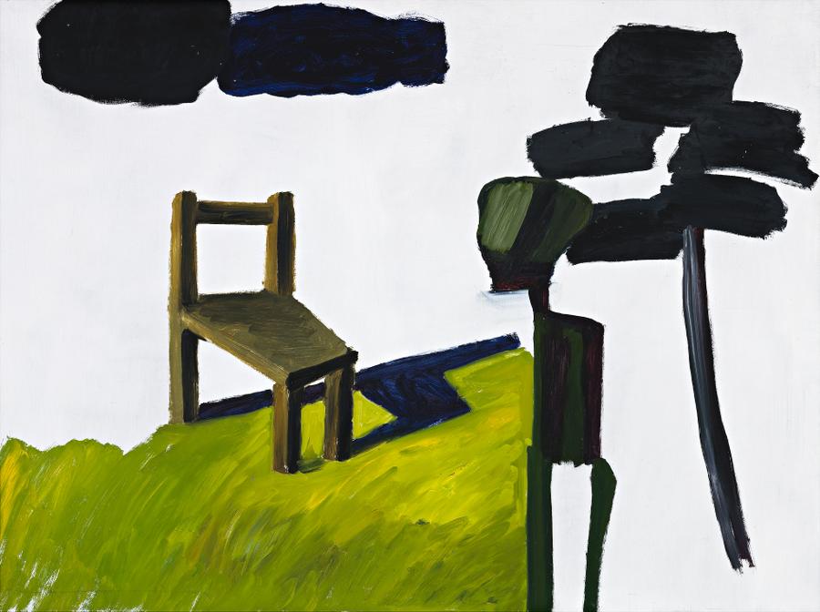 GREEN MAN, TREE AND CHAIR