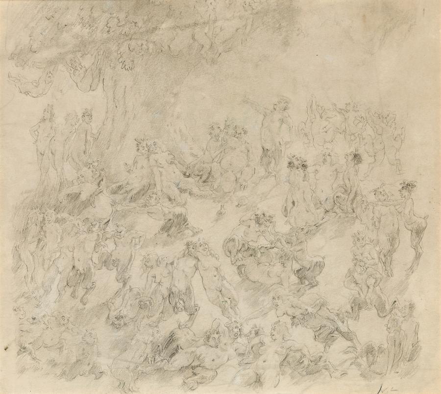 BACCHANALIAN REVELS (STUDY FOR THE WATERCOLOUR)