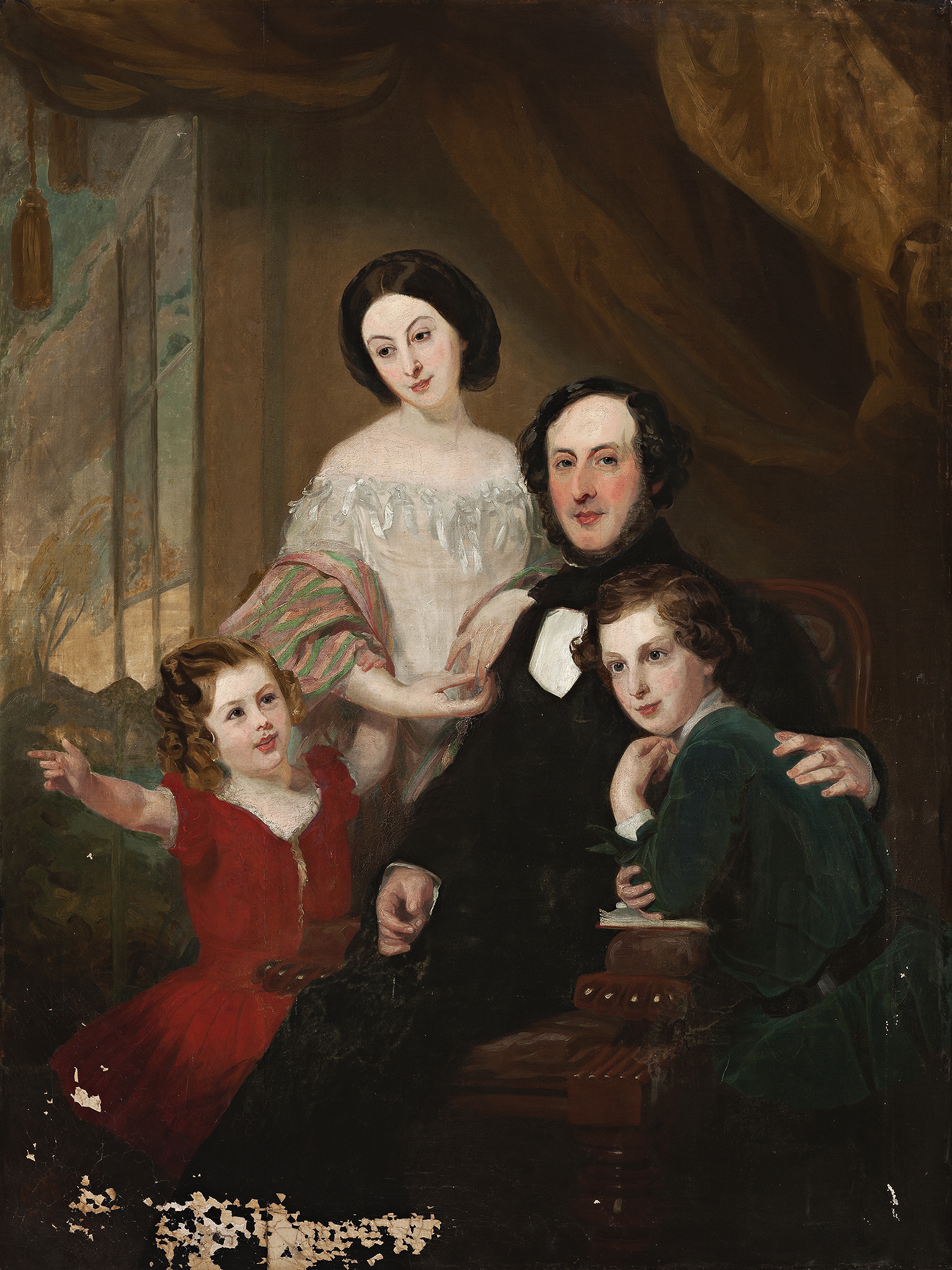 A PAIR OF PORTRAITS OF SAMUEL AND ROSETTA MOSES WITH CHILDREN, HOBART TOWN