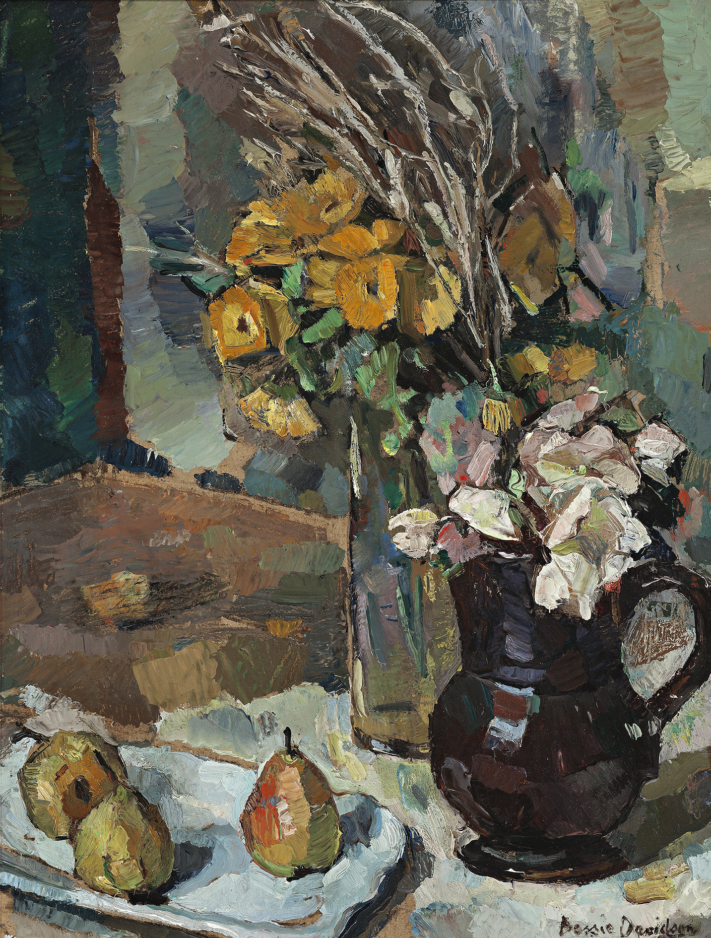 STILL LIFE WITH FLOWERS AND PEARS