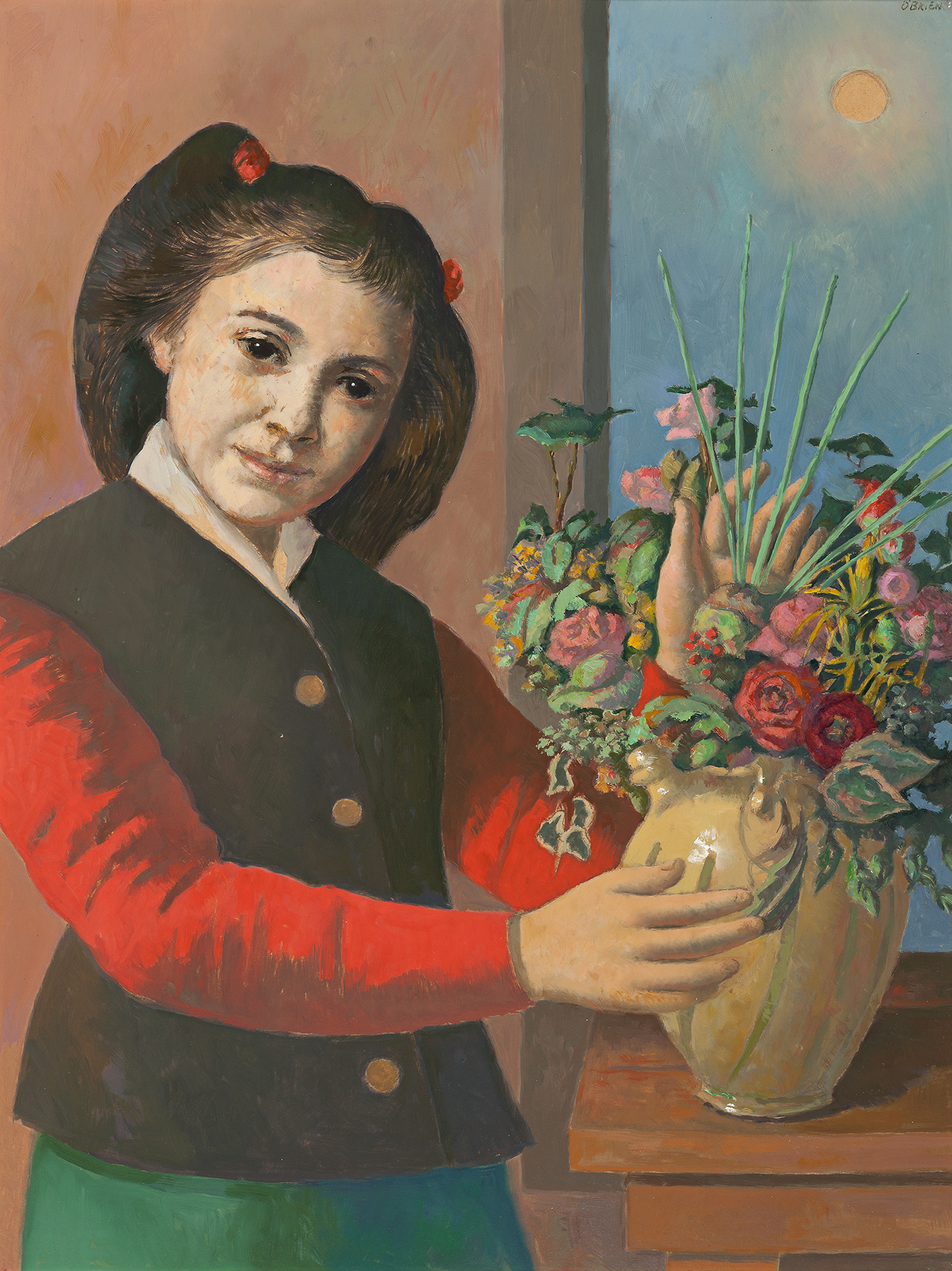 YOUNG GIRL ARRANGING FLOWERS
