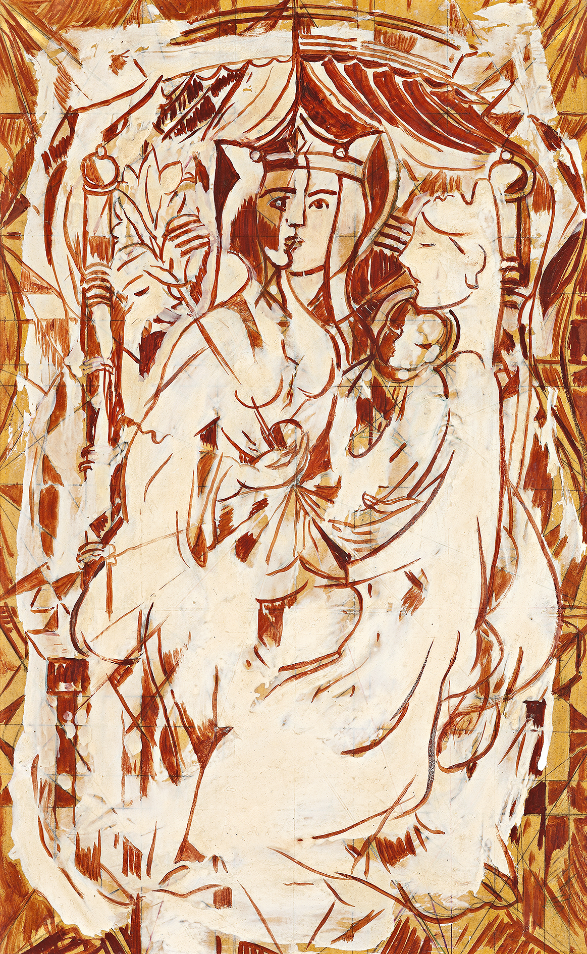 STUDY FOR TRIPTYCH OF OUR LADY OF WALSINGHAM (ST AIDAN’S CHURCH, EAST ACTON)