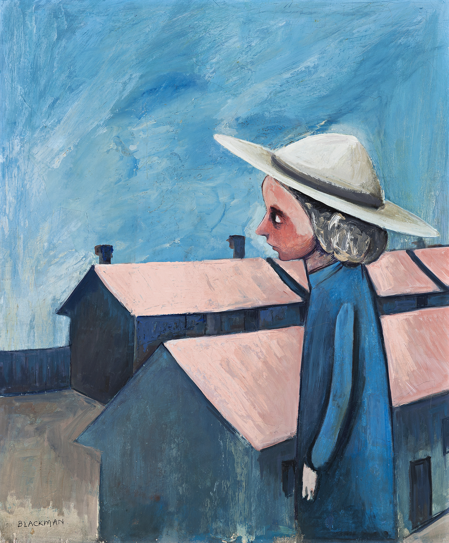 SCHOOLGIRL AND BUILDINGS, c.1952 – 53