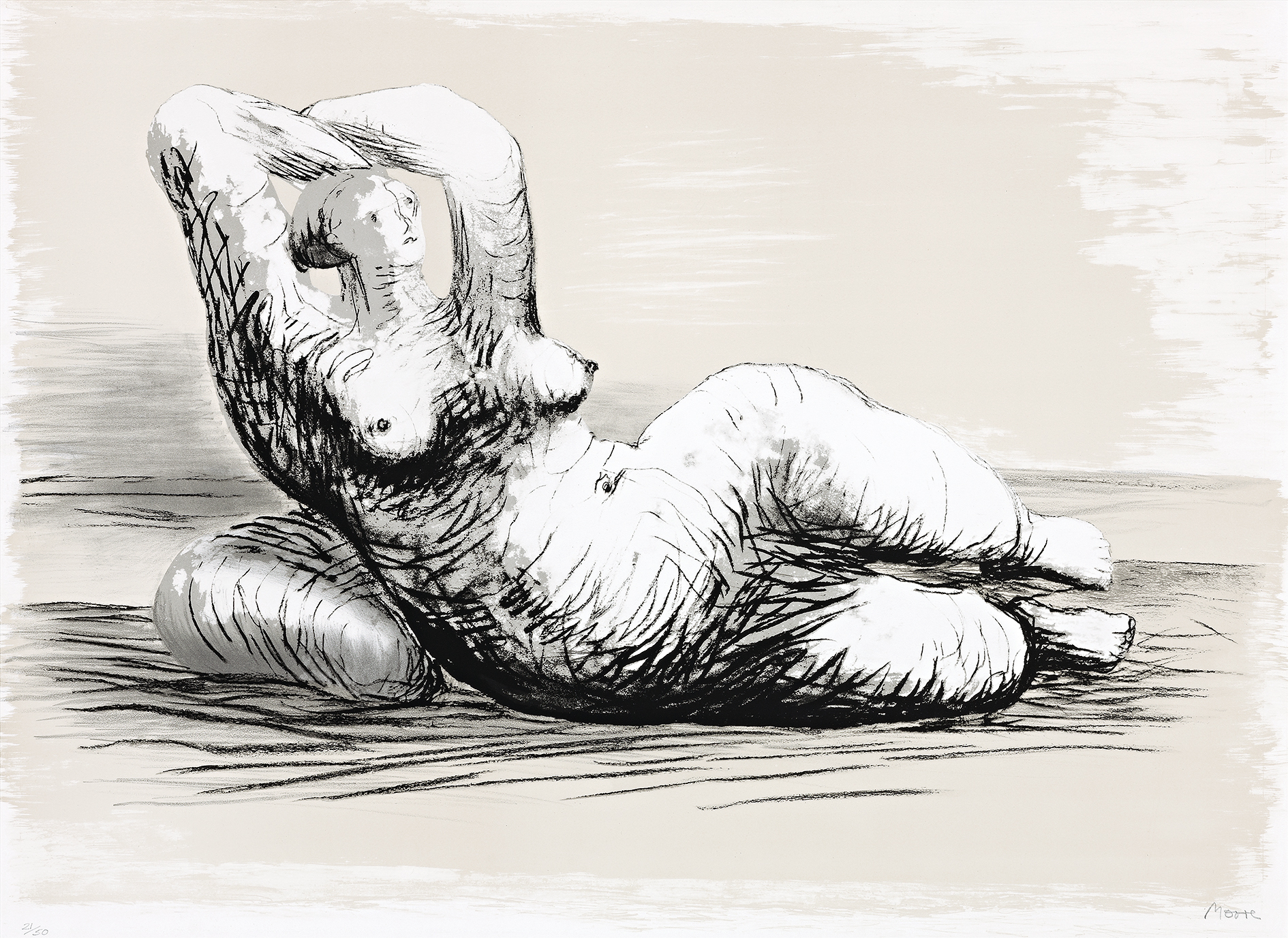 RECLINING WOMAN ON BEACH, 1980 – 81