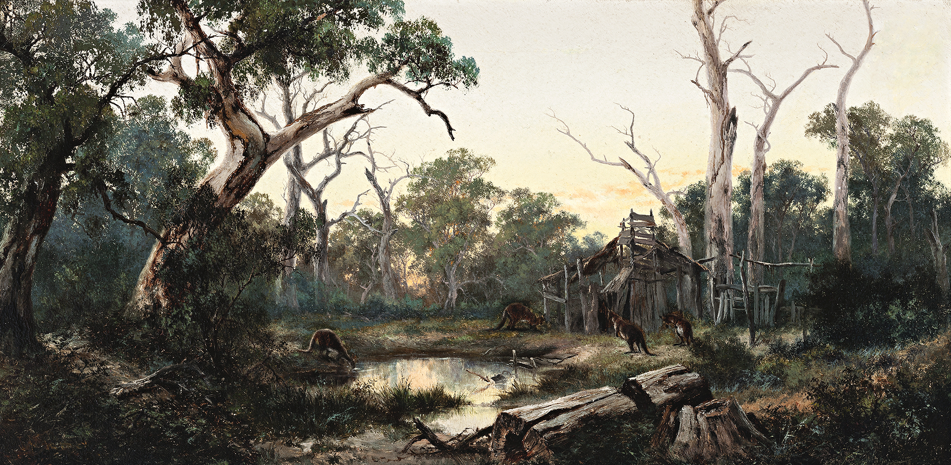 ABANDONED HOMESTEAD AND KANGAROOS
