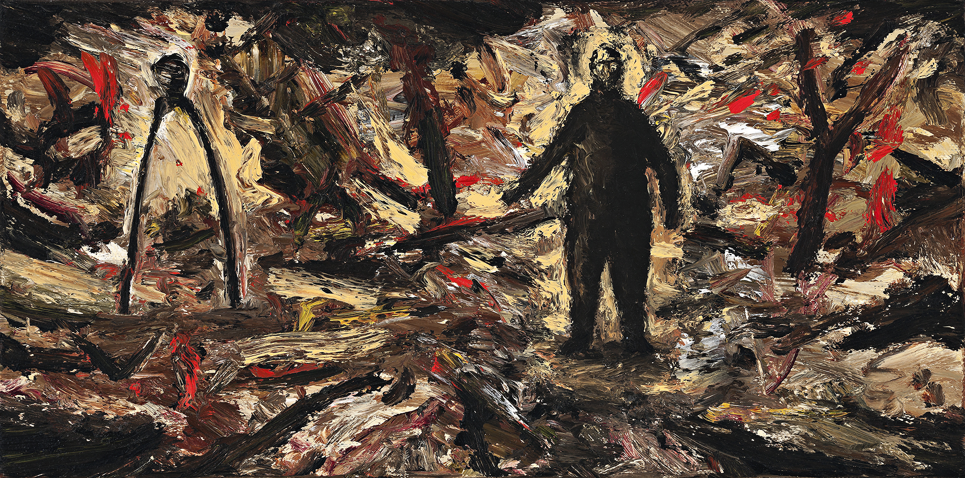 PAINTING (FIGURE IN BURNING LANDSCAPE)