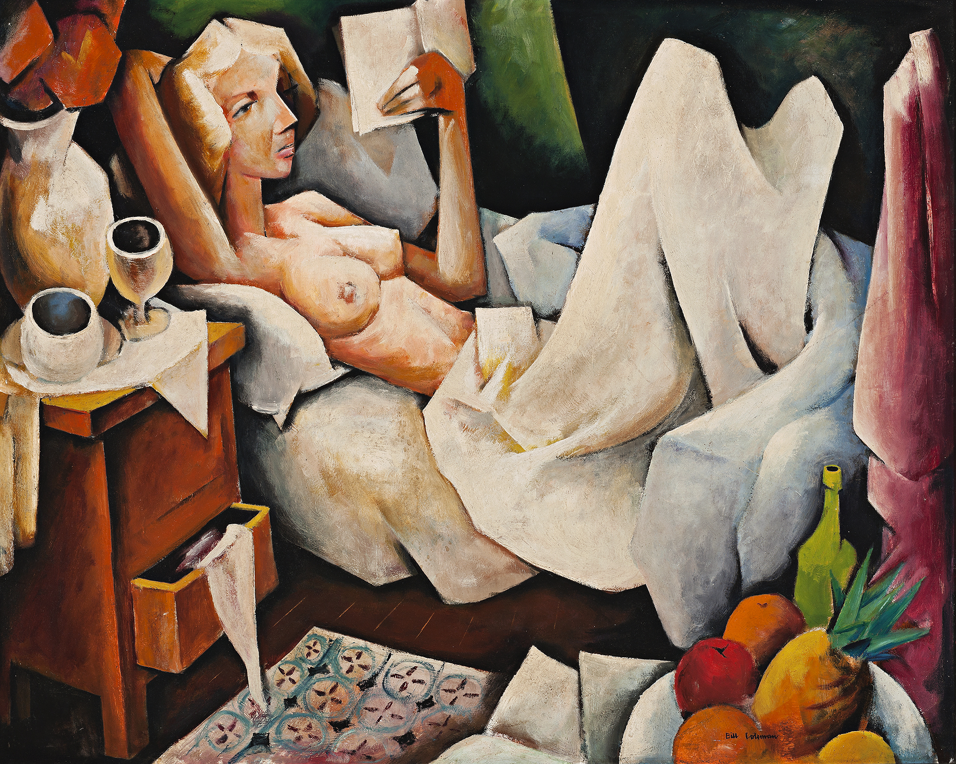 BEDROOM INTERIOR WITH NUDE