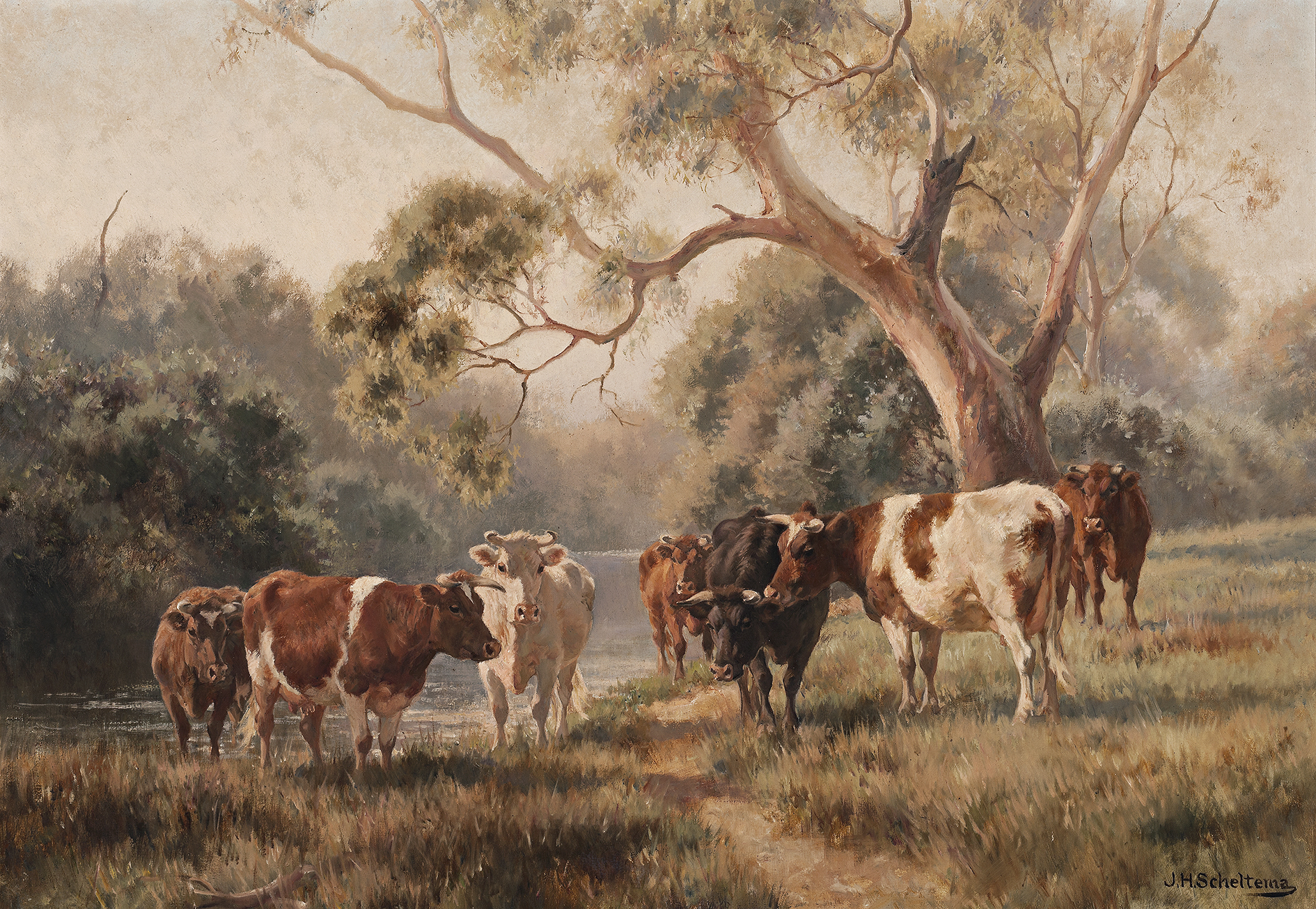 CATTLE BY THE RIVER