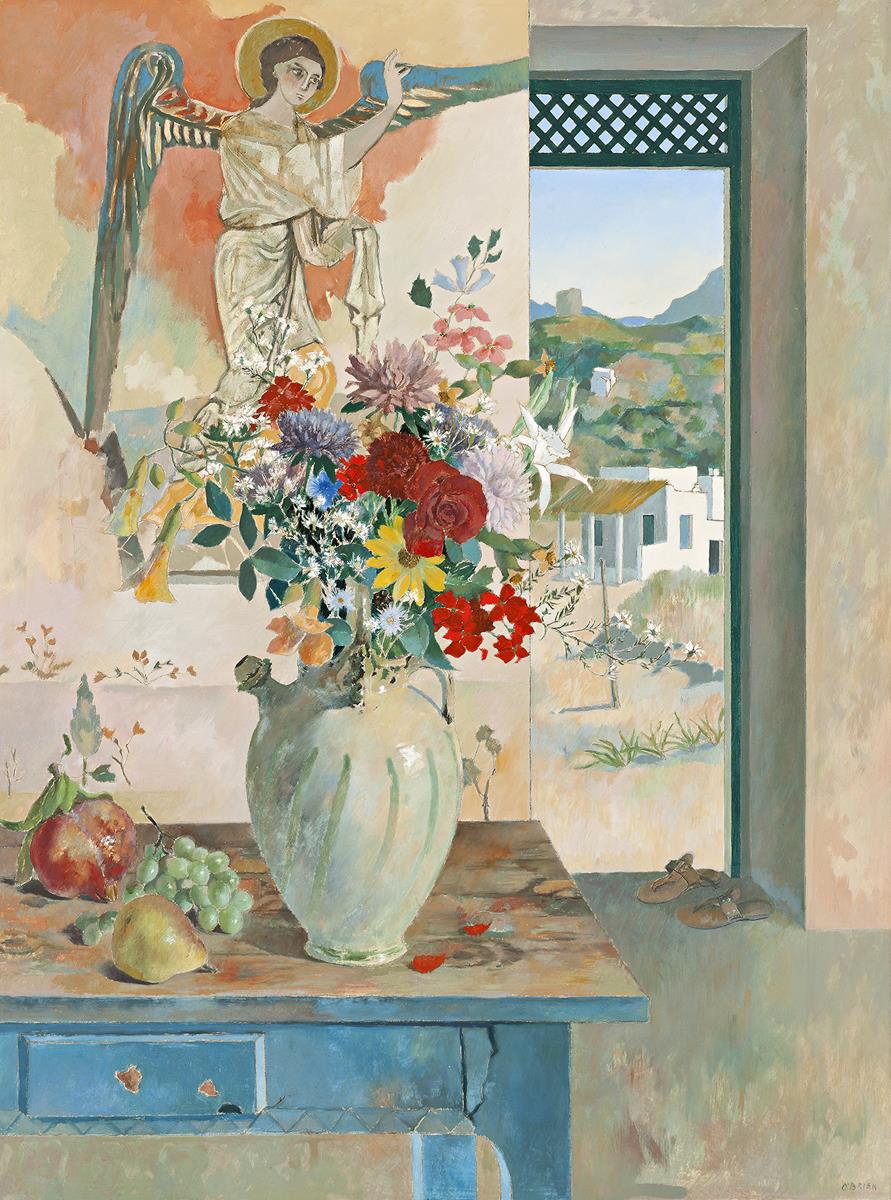 STILL LIFE WITH ANGEL FRESCO